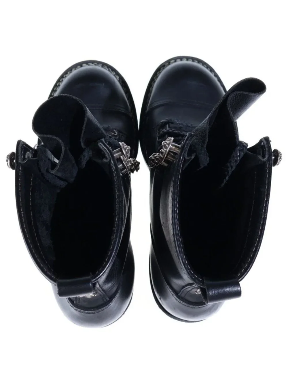 Chrome Hearts Wesco Jobmaster Leather Blade Lace-up Boots Black